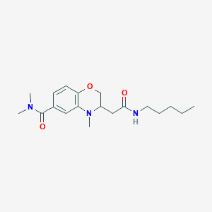 molecular formula C19H29N3O3 B5423179 N,N,4-trimethyl-3-[2-oxo-2-(pentylamino)ethyl]-3,4-dihydro-2H-1,4-benzoxazine-6-carboxamide 