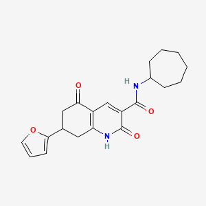 molecular formula C21H24N2O4 B5423264 N-cycloheptyl-7-(furan-2-yl)-2,5-dioxo-1,6,7,8-tetrahydroquinoline-3-carboxamide 