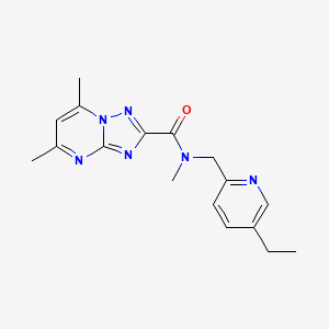 molecular formula C17H20N6O B5423278 N-[(5-ethylpyridin-2-yl)methyl]-N,5,7-trimethyl[1,2,4]triazolo[1,5-a]pyrimidine-2-carboxamide 