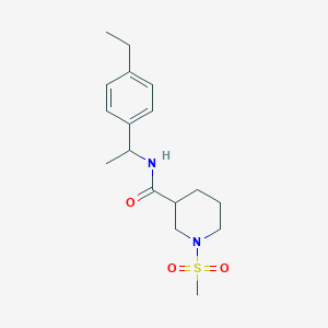 molecular formula C17H26N2O3S B5423288 N-[1-(4-ethylphenyl)ethyl]-1-(methylsulfonyl)-3-piperidinecarboxamide 