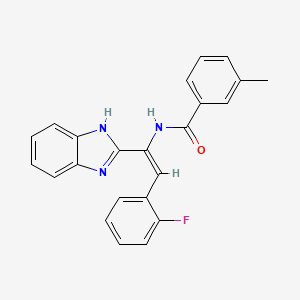 molecular formula C23H18FN3O B5423289 N-[1-(1H-benzimidazol-2-yl)-2-(2-fluorophenyl)vinyl]-3-methylbenzamide 