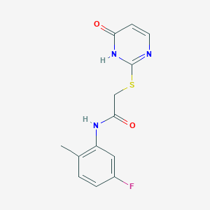 molecular formula C13H12FN3O2S B5423324 N-(5-fluoro-2-methylphenyl)-2-[(6-oxo-1,6-dihydropyrimidin-2-yl)thio]acetamide 