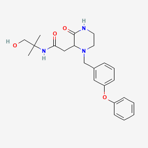 molecular formula C23H29N3O4 B5423337 N-(2-hydroxy-1,1-dimethylethyl)-2-[3-oxo-1-(3-phenoxybenzyl)-2-piperazinyl]acetamide 