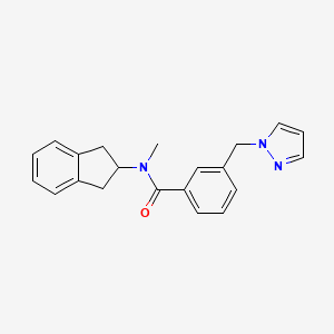 molecular formula C21H21N3O B5423358 N-(2,3-dihydro-1H-inden-2-yl)-N-methyl-3-(1H-pyrazol-1-ylmethyl)benzamide 