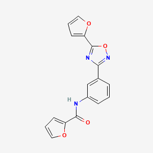 molecular formula C17H11N3O4 B5423376 N-{3-[5-(2-furyl)-1,2,4-oxadiazol-3-yl]phenyl}-2-furamide 