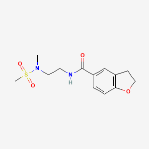 molecular formula C13H18N2O4S B5423421 N-{2-[methyl(methylsulfonyl)amino]ethyl}-2,3-dihydro-1-benzofuran-5-carboxamide 
