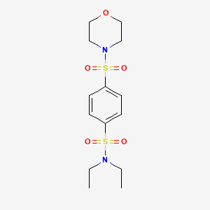 molecular formula C14H22N2O5S2 B5423430 N~1~,N~1~-diethyl-4-(morpholinosulfonyl)-1-benzenesulfonamide 