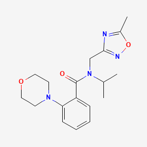 molecular formula C18H24N4O3 B5423472 N-isopropyl-N-[(5-methyl-1,2,4-oxadiazol-3-yl)methyl]-2-morpholin-4-ylbenzamide 