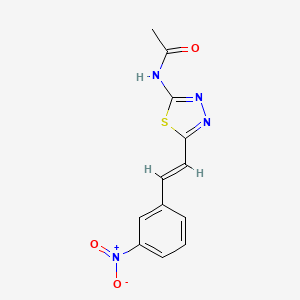 molecular formula C12H10N4O3S B5423532 N-{5-[2-(3-nitrophenyl)vinyl]-1,3,4-thiadiazol-2-yl}acetamide 