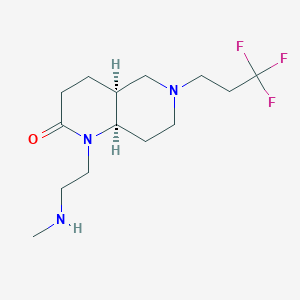 molecular formula C14H24F3N3O B5423572 rel-(4aS,8aR)-1-[2-(methylamino)ethyl]-6-(3,3,3-trifluoropropyl)octahydro-1,6-naphthyridin-2(1H)-one dihydrochloride 