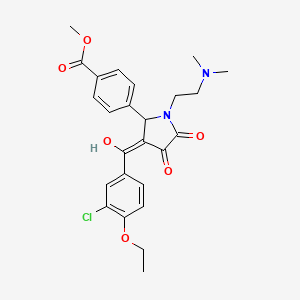 molecular formula C25H27ClN2O6 B5423616 methyl 4-[(3E)-3-[(3-chloro-4-ethoxyphenyl)-hydroxymethylidene]-1-[2-(dimethylamino)ethyl]-4,5-dioxopyrrolidin-2-yl]benzoate 