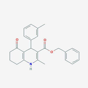 molecular formula C25H25NO3 B5423675 Benzyl 2-methyl-4-(3-methylphenyl)-5-oxo-1,4,5,6,7,8-hexahydroquinoline-3-carboxylate 