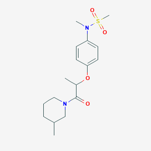 molecular formula C17H26N2O4S B5423690 N-methyl-N-{4-[1-methyl-2-(3-methyl-1-piperidinyl)-2-oxoethoxy]phenyl}methanesulfonamide 