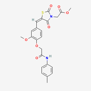 molecular formula C23H22N2O7S B5423722 methyl [(5E)-5-(3-methoxy-4-{2-[(4-methylphenyl)amino]-2-oxoethoxy}benzylidene)-2,4-dioxo-1,3-thiazolidin-3-yl]acetate 