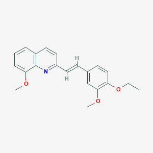 molecular formula C21H21NO3 B5423740 2-[2-(4-ethoxy-3-methoxyphenyl)vinyl]-8-methoxyquinoline 