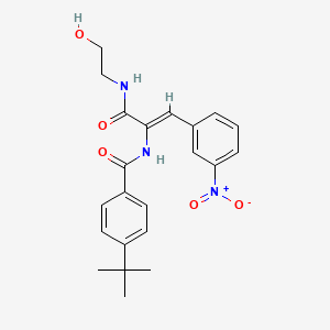 molecular formula C22H25N3O5 B5423748 4-tert-butyl-N-[(Z)-3-(2-hydroxyethylamino)-1-(3-nitrophenyl)-3-oxoprop-1-en-2-yl]benzamide 