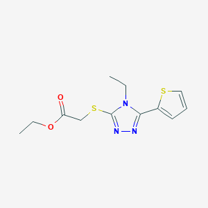 molecular formula C12H15N3O2S2 B5423770 ETHYL 2-{[4-ETHYL-5-(2-THIENYL)-4H-1,2,4-TRIAZOL-3-YL]SULFANYL}ACETATE 