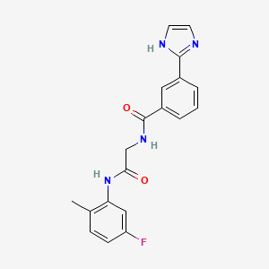 molecular formula C19H17FN4O2 B5423788 N-{2-[(5-fluoro-2-methylphenyl)amino]-2-oxoethyl}-3-(1H-imidazol-2-yl)benzamide 