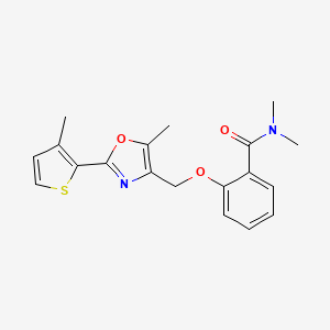 molecular formula C19H20N2O3S B5423827 N,N-dimethyl-2-{[5-methyl-2-(3-methyl-2-thienyl)-1,3-oxazol-4-yl]methoxy}benzamide 
