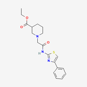 molecular formula C19H23N3O3S B5423828 Ethyl 1-{2-oxo-2-[(4-phenyl-1,3-thiazol-2-yl)amino]ethyl}piperidine-3-carboxylate 