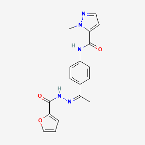 molecular formula C18H17N5O3 B5423897 N-[4-(N-2-furoylethanehydrazonoyl)phenyl]-1-methyl-1H-pyrazole-5-carboxamide 