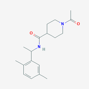 molecular formula C18H26N2O2 B5423999 1-acetyl-N-[1-(2,5-dimethylphenyl)ethyl]piperidine-4-carboxamide 