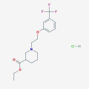 molecular formula C17H23ClF3NO3 B5424108 Ethyl 1-[2-[3-(trifluoromethyl)phenoxy]ethyl]piperidine-3-carboxylate;hydrochloride 