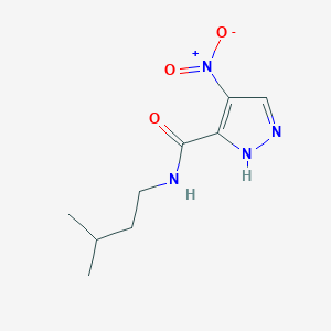 molecular formula C9H14N4O3 B5424126 N-(3-methylbutyl)-4-nitro-1H-pyrazole-5-carboxamide 