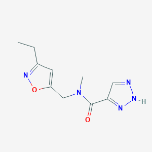 molecular formula C10H13N5O2 B5424173 N-[(3-ethyl-5-isoxazolyl)methyl]-N-methyl-1H-1,2,3-triazole-5-carboxamide 