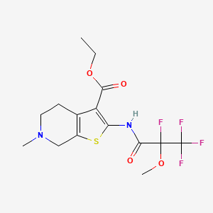 molecular formula C15H18F4N2O4S B5424201 ethyl 6-methyl-2-[(2,3,3,3-tetrafluoro-2-methoxypropanoyl)amino]-4,5,6,7-tetrahydrothieno[2,3-c]pyridine-3-carboxylate 