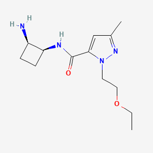 molecular formula C13H22N4O2 B5424228 N-[(1S,2R)-2-aminocyclobutyl]-2-(2-ethoxyethyl)-5-methylpyrazole-3-carboxamide 