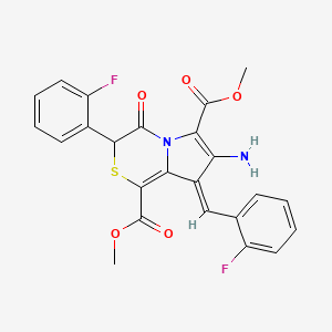 molecular formula C24H18F2N2O5S B5424264 dimethyl 7-amino-8-(2-fluorobenzylidene)-3-(2-fluorophenyl)-4-oxo-3,4-dihydro-8H-pyrrolo[2,1-c][1,4]thiazine-1,6-dicarboxylate 