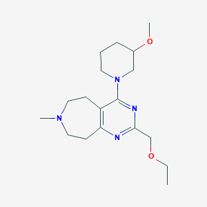 molecular formula C18H30N4O2 B5424271 2-(ethoxymethyl)-4-(3-methoxypiperidin-1-yl)-7-methyl-6,7,8,9-tetrahydro-5H-pyrimido[4,5-d]azepine 