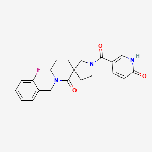 molecular formula C21H22FN3O3 B5424366 7-(2-fluorobenzyl)-2-[(6-oxo-1,6-dihydro-3-pyridinyl)carbonyl]-2,7-diazaspiro[4.5]decan-6-one 