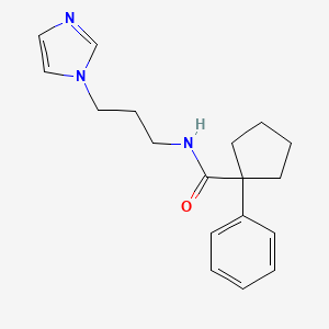 molecular formula C18H23N3O B5424473 N-[3-(1H-imidazol-1-yl)propyl]-1-phenylcyclopentanecarboxamide 