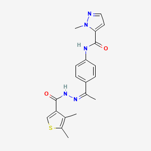 molecular formula C20H21N5O2S B5424487 N-(4-{N-[(4,5-dimethyl-3-thienyl)carbonyl]ethanehydrazonoyl}phenyl)-1-methyl-1H-pyrazole-5-carboxamide 