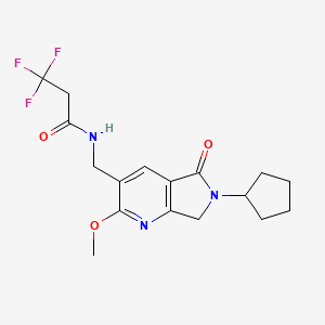 molecular formula C17H20F3N3O3 B5424561 N-[(6-cyclopentyl-2-methoxy-5-oxo-6,7-dihydro-5H-pyrrolo[3,4-b]pyridin-3-yl)methyl]-3,3,3-trifluoropropanamide 