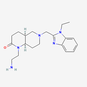 molecular formula C20H29N5O B5424587 rel-(4aS,8aR)-1-(2-aminoethyl)-6-[(1-ethyl-1H-benzimidazol-2-yl)methyl]octahydro-1,6-naphthyridin-2(1H)-one dihydrochloride 