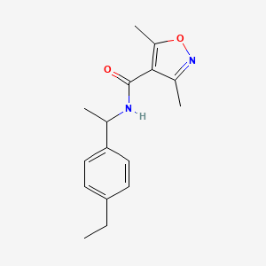 molecular formula C16H20N2O2 B5424660 N-[1-(4-ethylphenyl)ethyl]-3,5-dimethyl-1,2-oxazole-4-carboxamide 