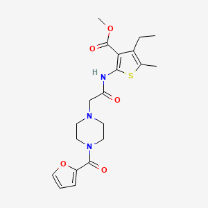 molecular formula C20H25N3O5S B5424744 METHYL 4-ETHYL-2-{2-[4-(FURAN-2-CARBONYL)PIPERAZIN-1-YL]ACETAMIDO}-5-METHYLTHIOPHENE-3-CARBOXYLATE 