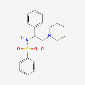molecular formula C19H22N2O3S B5424766 N-[2-oxo-1-phenyl-2-(1-piperidinyl)ethyl]benzenesulfonamide 