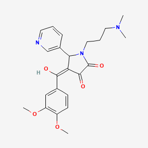 molecular formula C23H27N3O5 B5424941 4-(3,4-dimethoxybenzoyl)-1-[3-(dimethylamino)propyl]-3-hydroxy-5-(3-pyridinyl)-1,5-dihydro-2H-pyrrol-2-one 