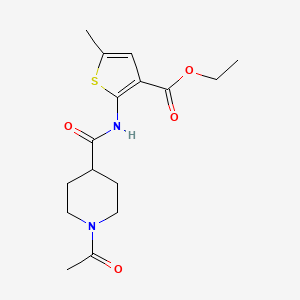 molecular formula C16H22N2O4S B5424993 ethyl 2-{[(1-acetyl-4-piperidinyl)carbonyl]amino}-5-methyl-3-thiophenecarboxylate 