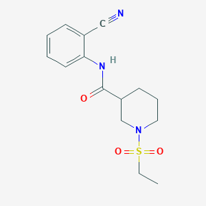 molecular formula C15H19N3O3S B5424995 N-(2-cyanophenyl)-1-ethylsulfonylpiperidine-3-carboxamide 