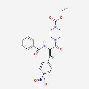 molecular formula C23H24N4O6 B5425003 ethyl 4-[2-(benzoylamino)-3-(4-nitrophenyl)acryloyl]-1-piperazinecarboxylate 