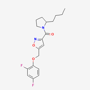 molecular formula C19H22F2N2O3 B5425062 3-[(2-butylpyrrolidin-1-yl)carbonyl]-5-[(2,4-difluorophenoxy)methyl]isoxazole 