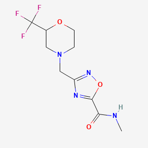 molecular formula C10H13F3N4O3 B5425154 N-methyl-3-{[2-(trifluoromethyl)morpholin-4-yl]methyl}-1,2,4-oxadiazole-5-carboxamide 