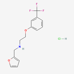 molecular formula C14H15ClF3NO2 B5425177 N-(furan-2-ylmethyl)-2-[3-(trifluoromethyl)phenoxy]ethanamine;hydrochloride 