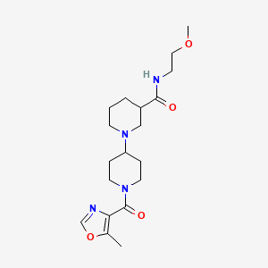 molecular formula C19H30N4O4 B5425232 N-(2-methoxyethyl)-1'-[(5-methyl-1,3-oxazol-4-yl)carbonyl]-1,4'-bipiperidine-3-carboxamide 