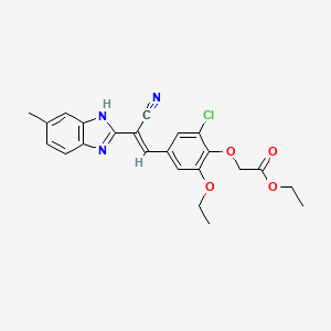 molecular formula C23H22ClN3O4 B5425241 ethyl {2-chloro-4-[(E)-2-cyano-2-(5-methyl-1H-benzimidazol-2-yl)ethenyl]-6-ethoxyphenoxy}acetate 